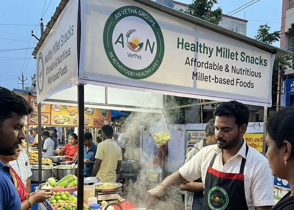 Healthy millet-based street food prepared using farm-sourced ingredients by AN Vetha Groups