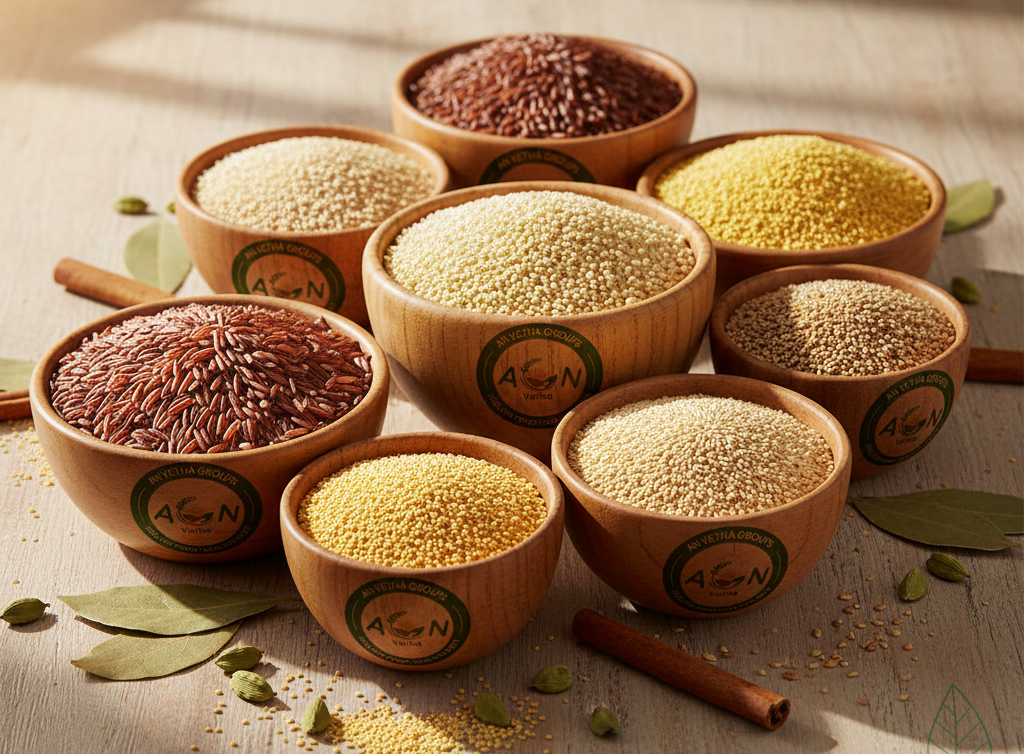 Natural grains and millets from natural farming by AN Vetha Groups